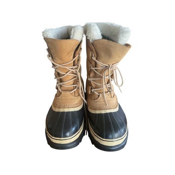 Sorel Caribou Winter Boots Tan Black Waterproof Shearling Men 7 main image 7